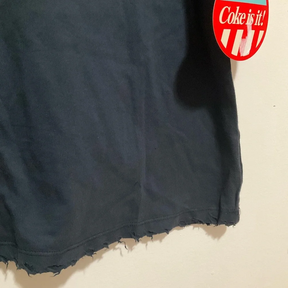 Recycled Karma Tops Womens Medium Black Coke Tee Distressed New - Picture 6 of 8